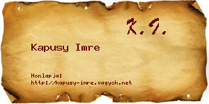 Kapusy Imre névjegykártya