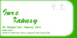 imre kapusy business card